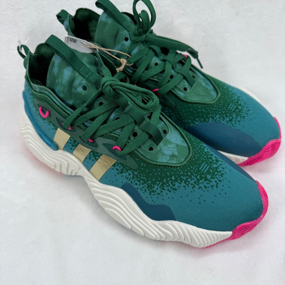 Adidas Trae Young 3 Basketball Shoes‎ Green Gold Accents Size 9.5